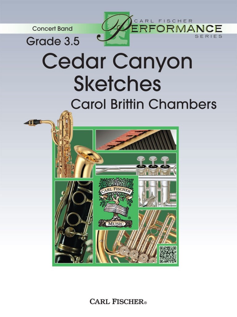 Book cover featuring musical instruments and title 'Cedar Canyon Sketches'.