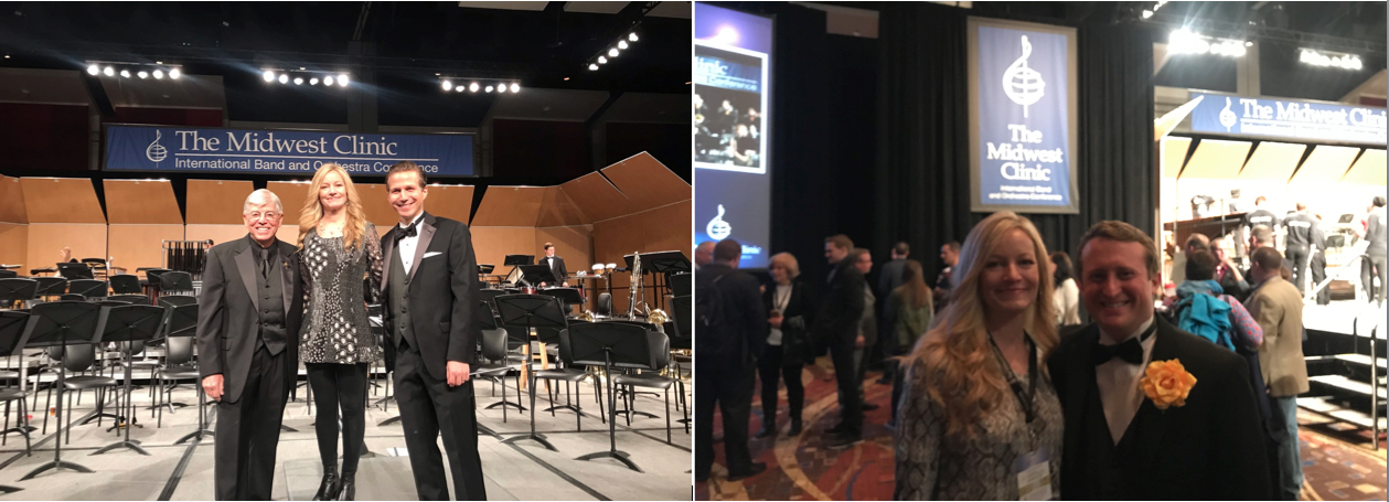 Orchestra setup with audience gathering before a performance.