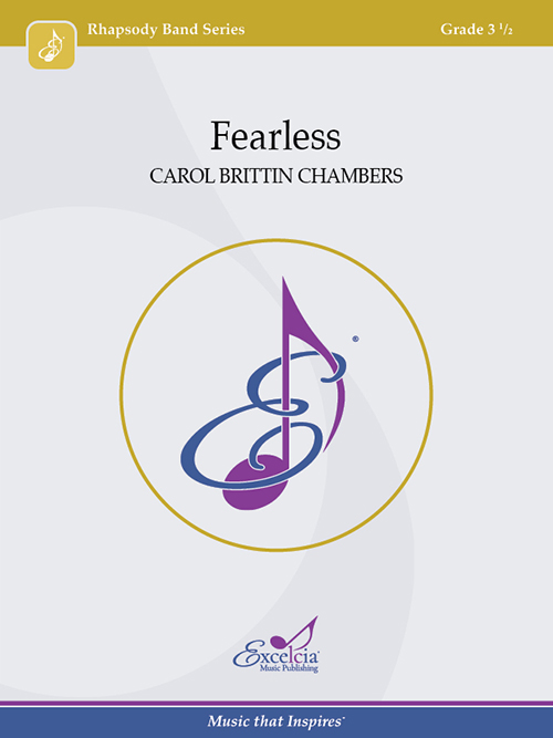 Album cover for 'Fearless' by Carol Brittin Chambers with musical note art.