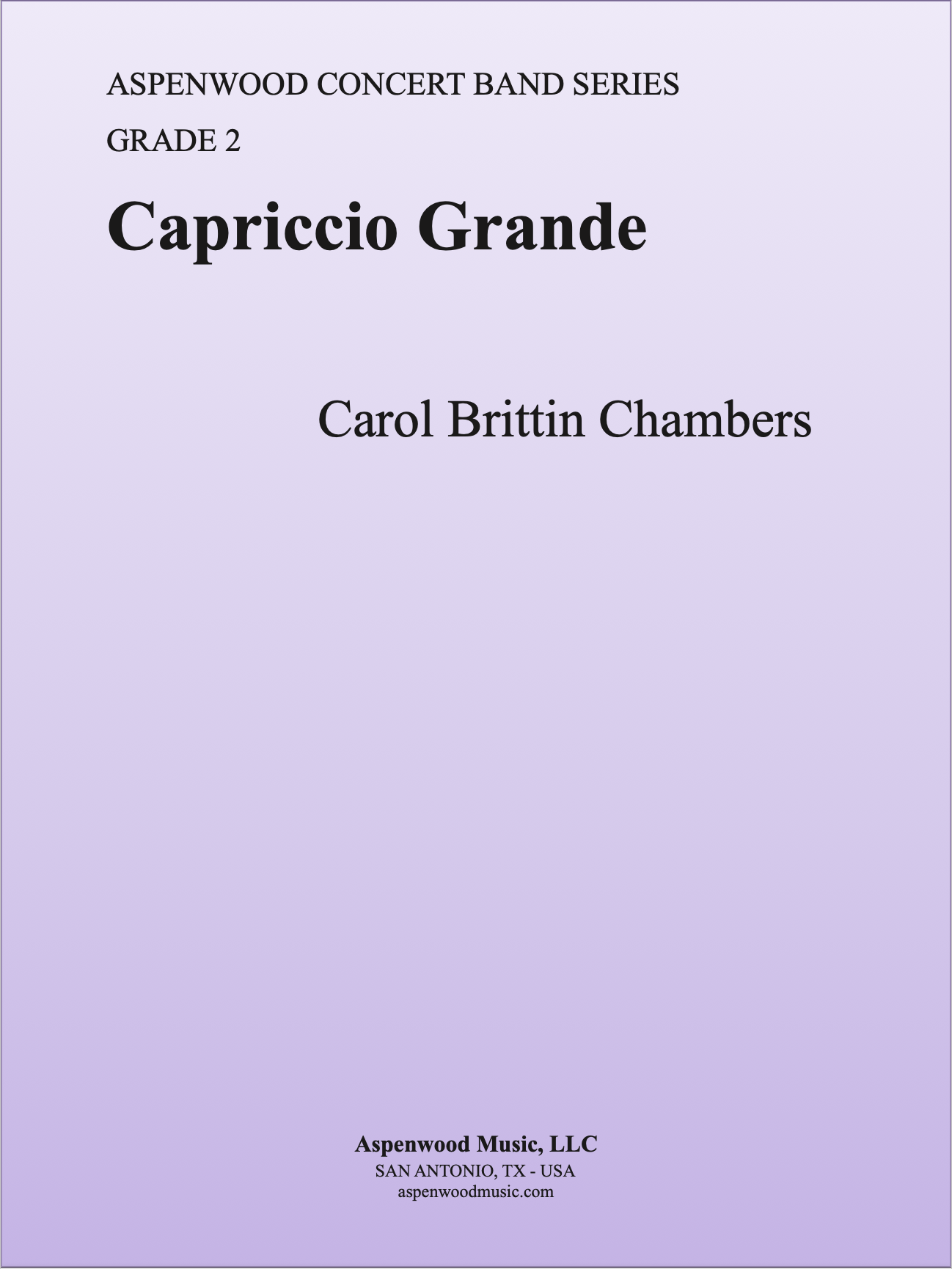 Cover of the book 'Capriccio Grande' by Carol Brittin Chambers.