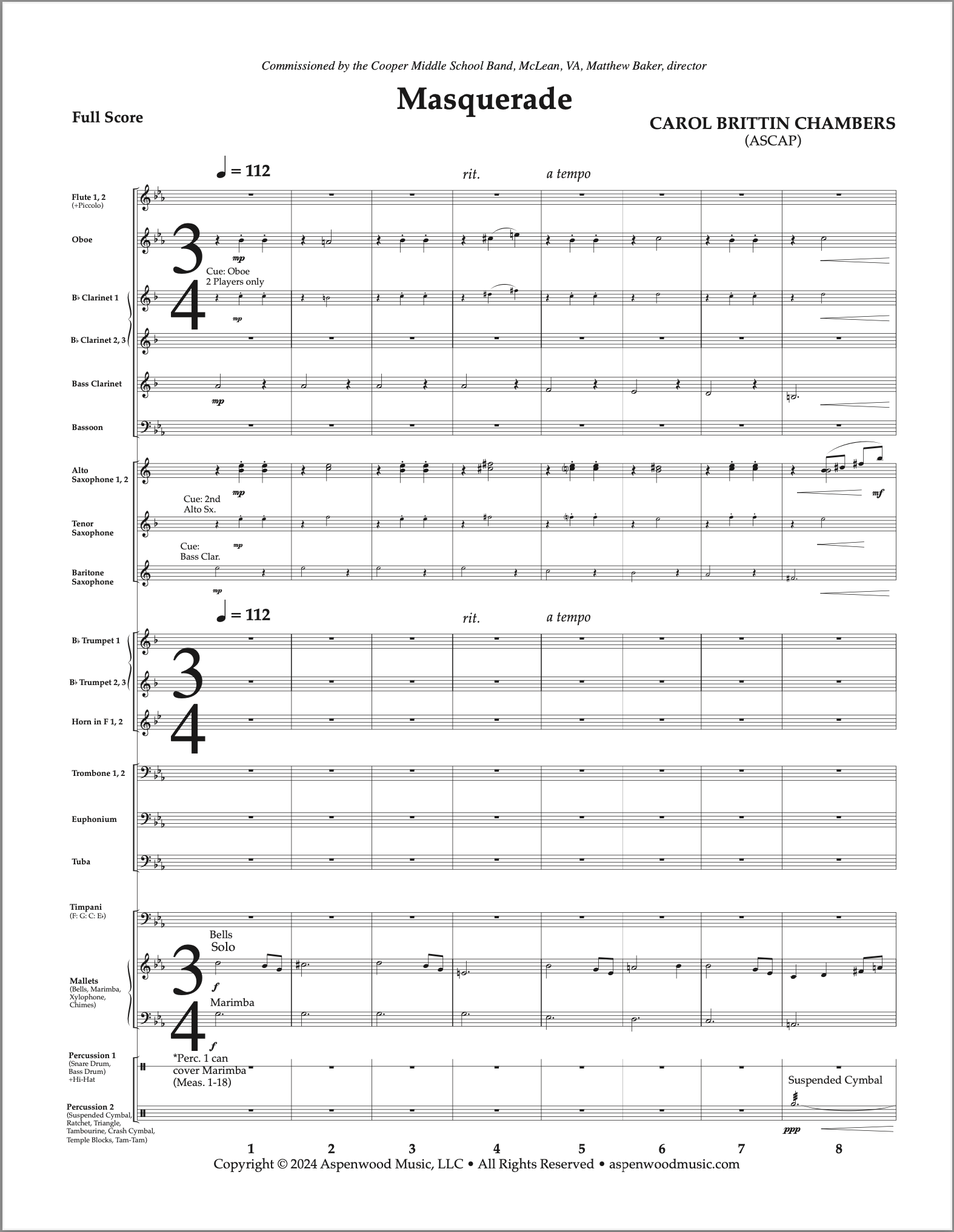 A musical score titled 'The City' featuring multiple instruments and vocal parts.