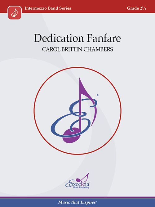 Music note logo for Dedication Fanfare by Carol Brittin Chambers.