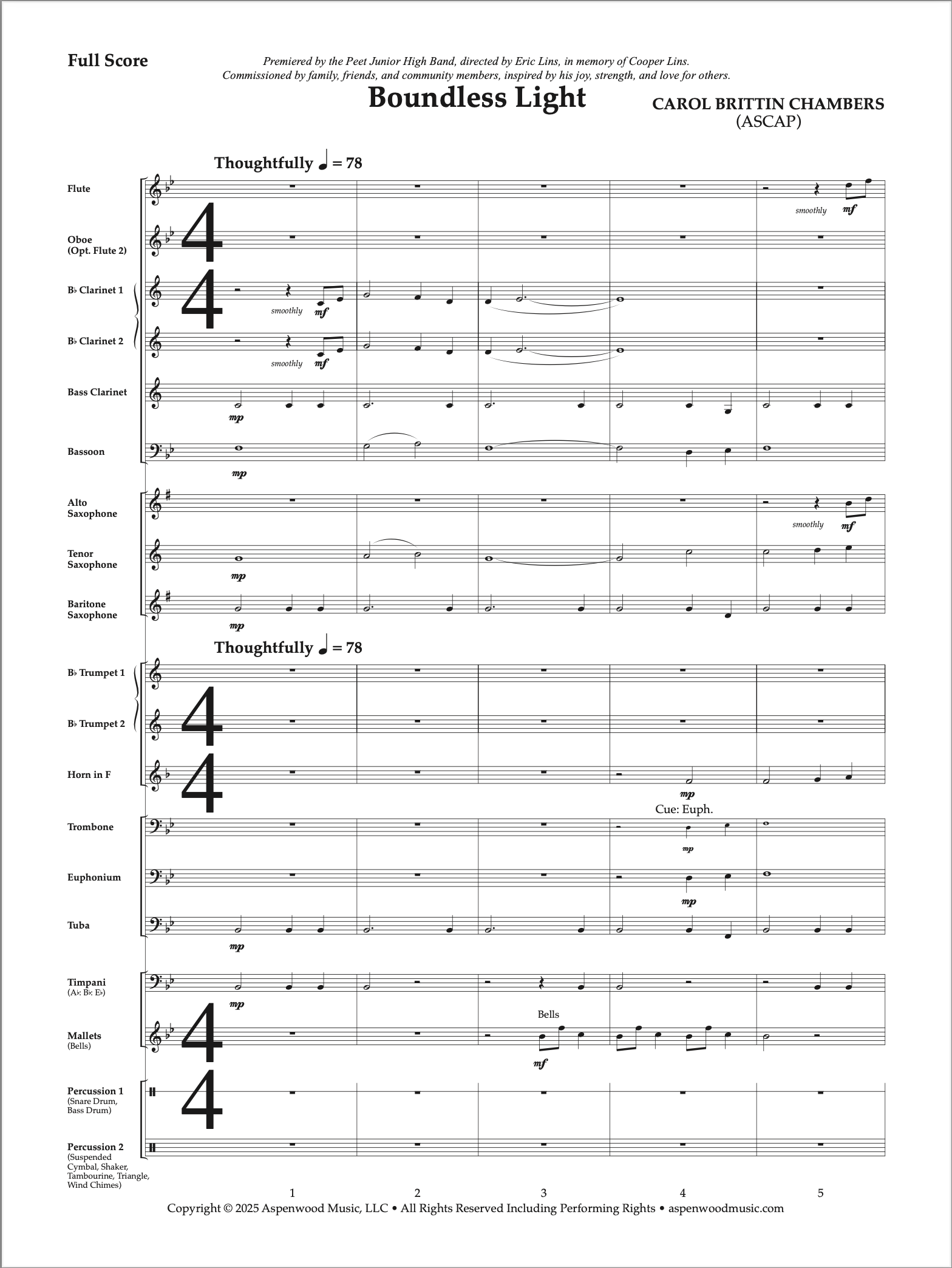 Orchestral score with detailed instrumentation and tempo markings.