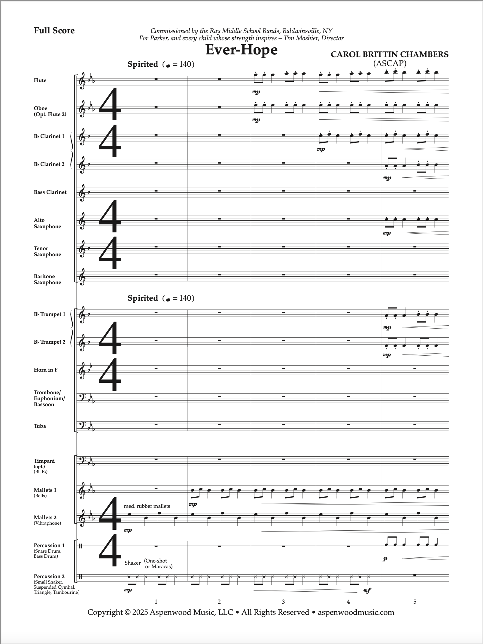 Sheet music for a symphony orchestra with multiple instruments.