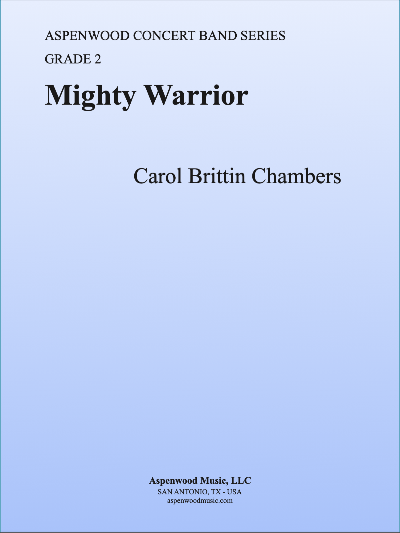 Book cover titled 'Mighty Warrior' by Carol Brittin Chambers.