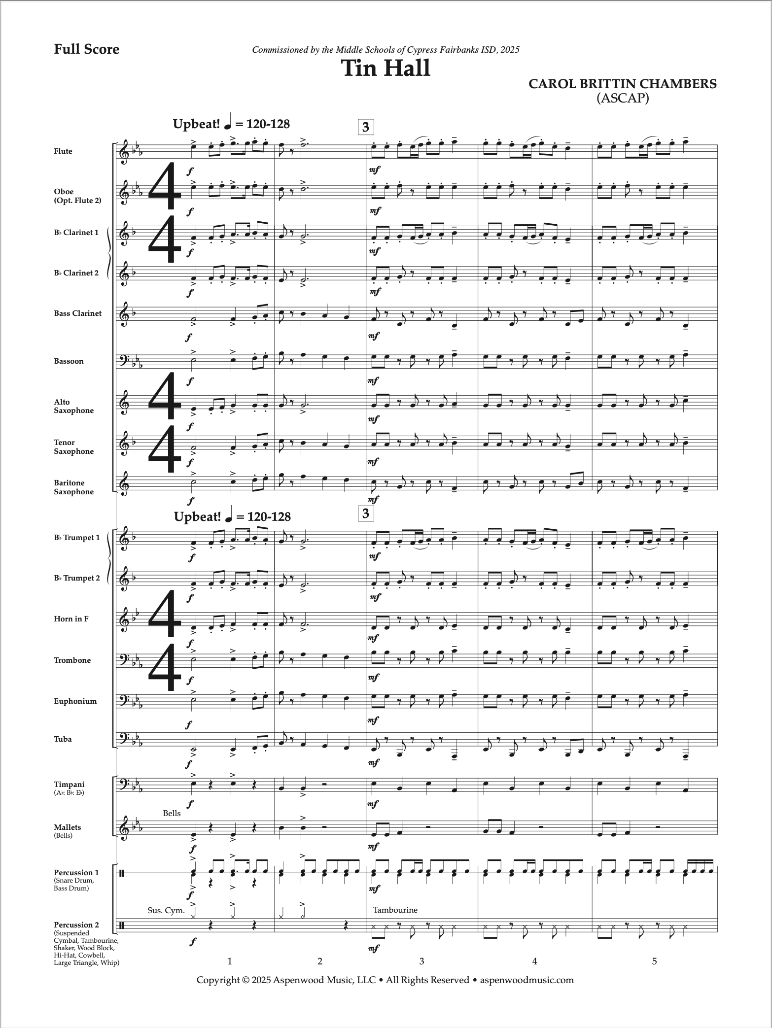 A full orchestral score with detailed musical notation in 4/4 time.