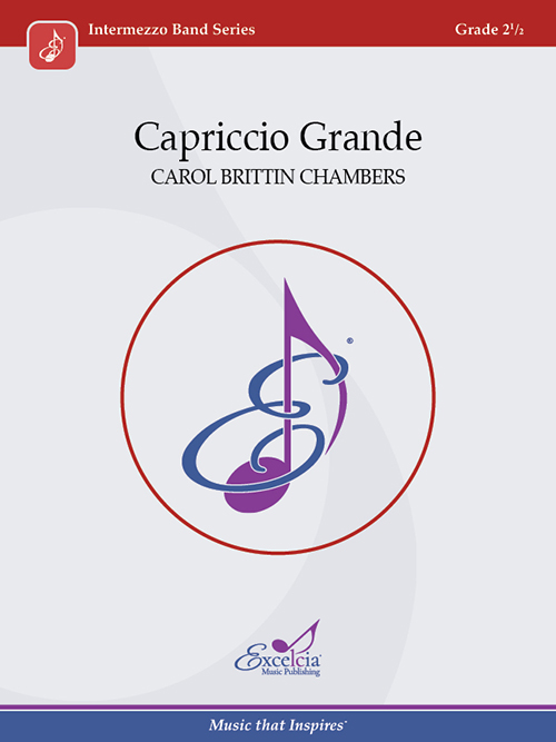 Album cover featuring a musical note logo for Capriccio Grande by Carol Brittin Chambers.