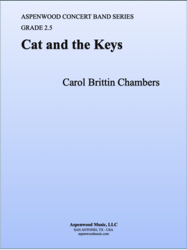Book cover titled 'Cat and the Keys' by Carol Brittin Chambers.