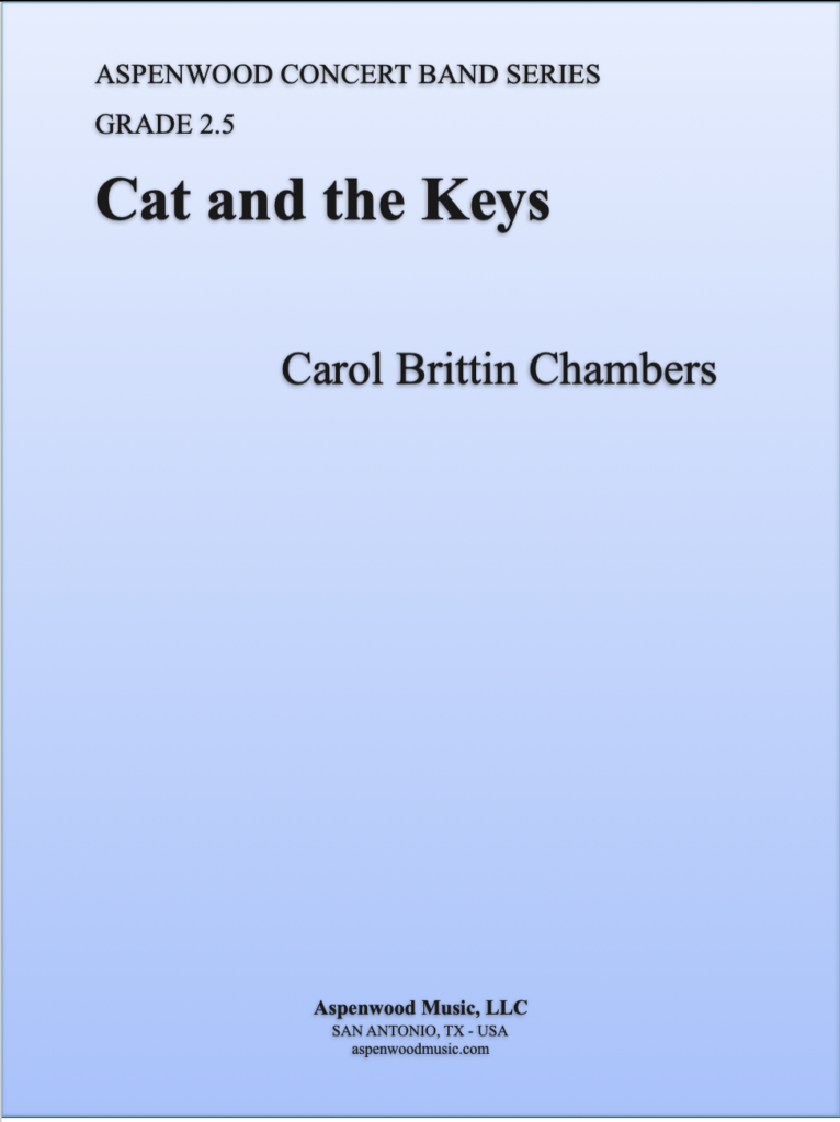 Book cover titled 'Cat and the Keys' by Carol Brittin Chambers.